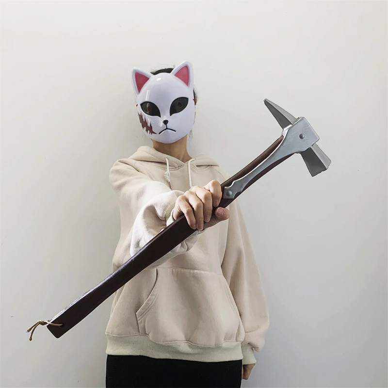 1:1 Primitive Man Hammer Medieval Guardians Axe Cosplay  Nail Tomahawk Weapon Soldiers Role Prop Beast Axe Carnival Safety PU 2