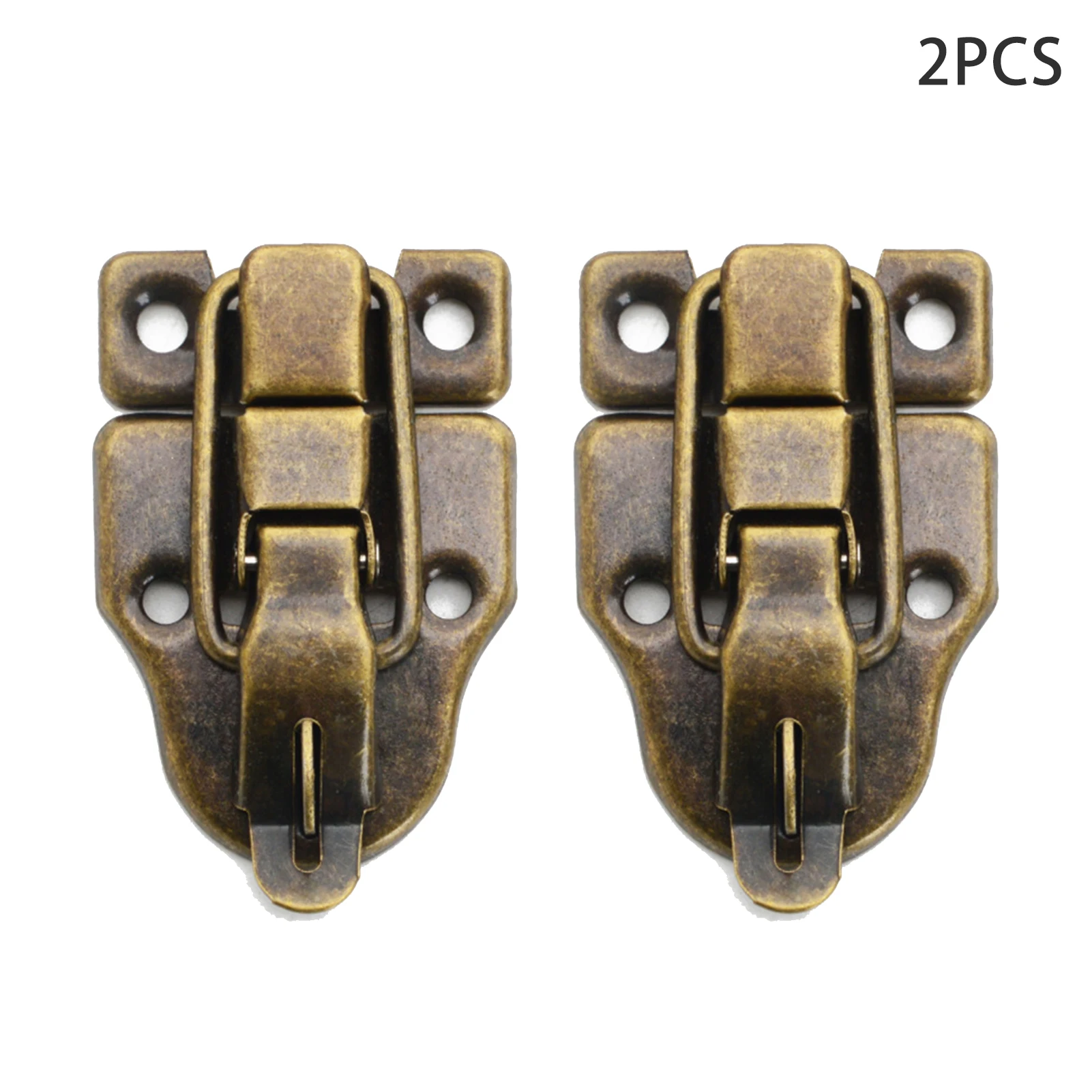 Description Picture 4 of item2pack Trunk Duckbilled Hasp Furniture Clasp Retro Style Toggle Latch Wooden Box With Screws Toolbox Suitcase Cabinet Decoration