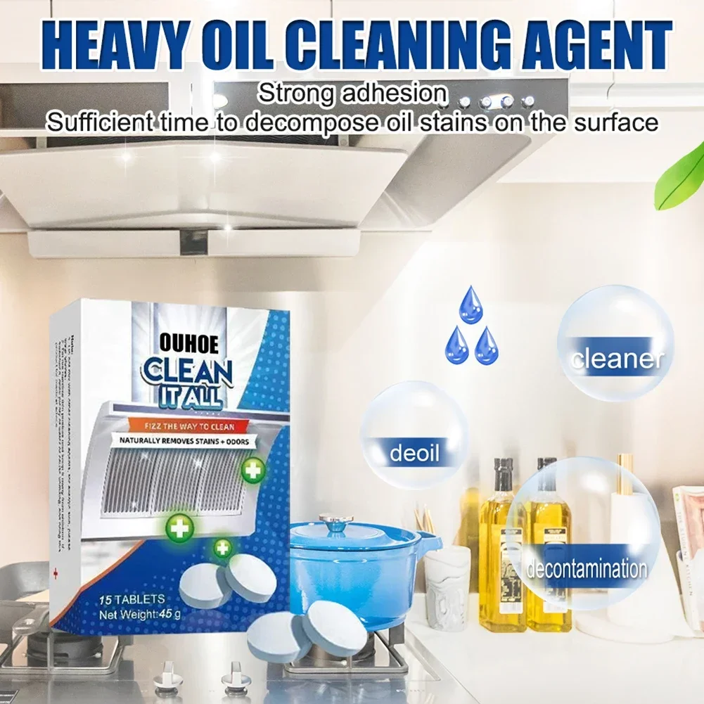 stove cleaner Clean It All Effervescent Heavy Grease Cleaner Kitchen Tablet Stove Oven Powerful Stain Remover Foam Detergent
