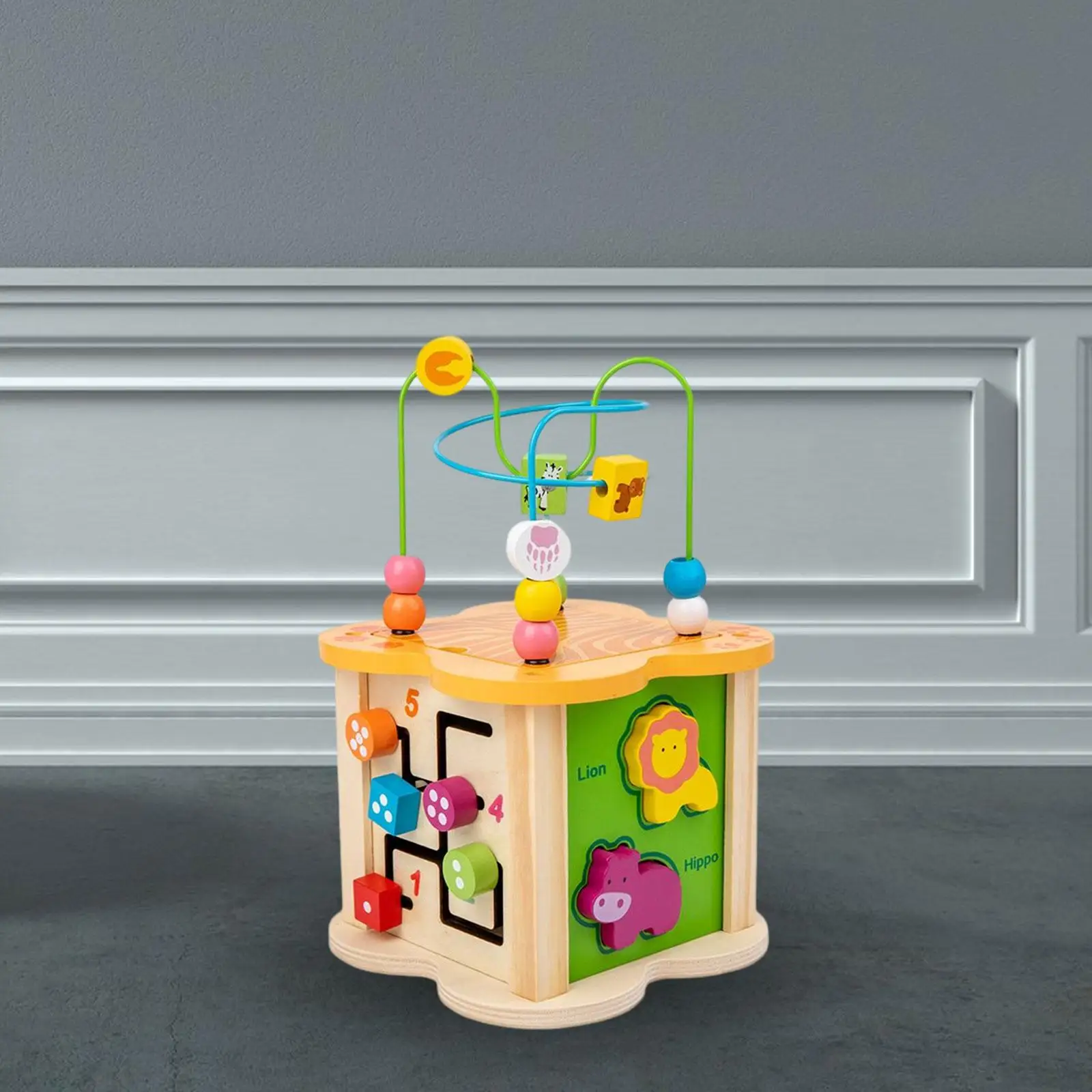 

Wooden Baby Activity Toys with Bead Maze Early Learning Shape Gift for Kids