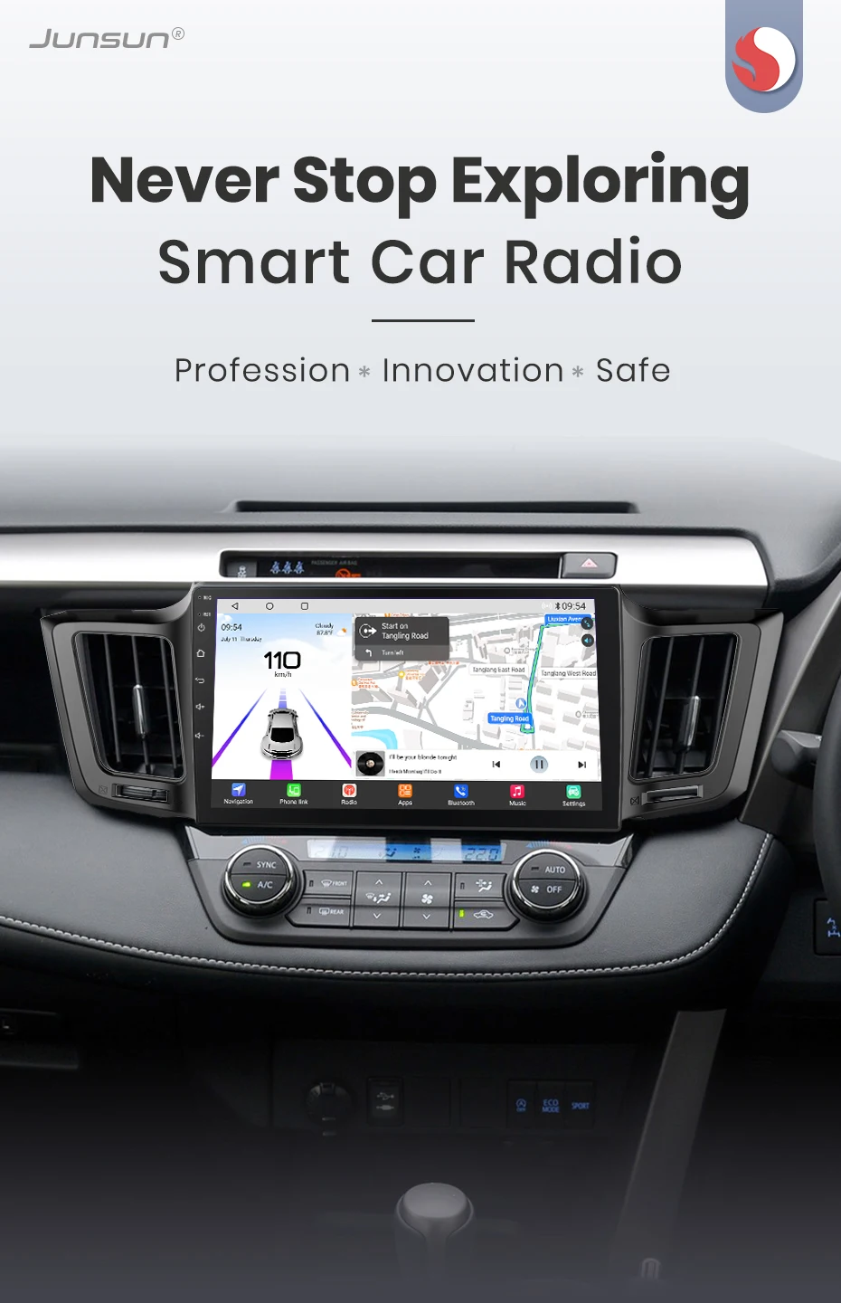 Junsun Qualcomm chip 8Core Android13 Auto Radio Für Toyota RAV4 RAV 4 2012-2018 WirelessCarPlay Autoradio stereo Bildschirm Multimedia – Detail 3