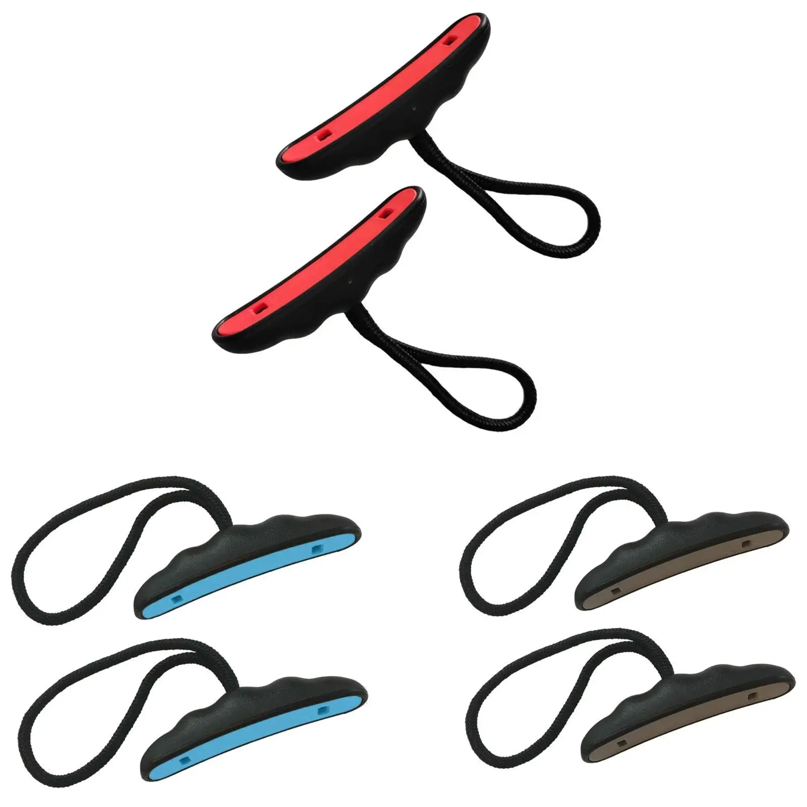 2 Pieces Kayak Handles Toggle Boat Rope Handles Lightweight Sleek Universal with Cord for Rowing Accessories Surfing Kayaking