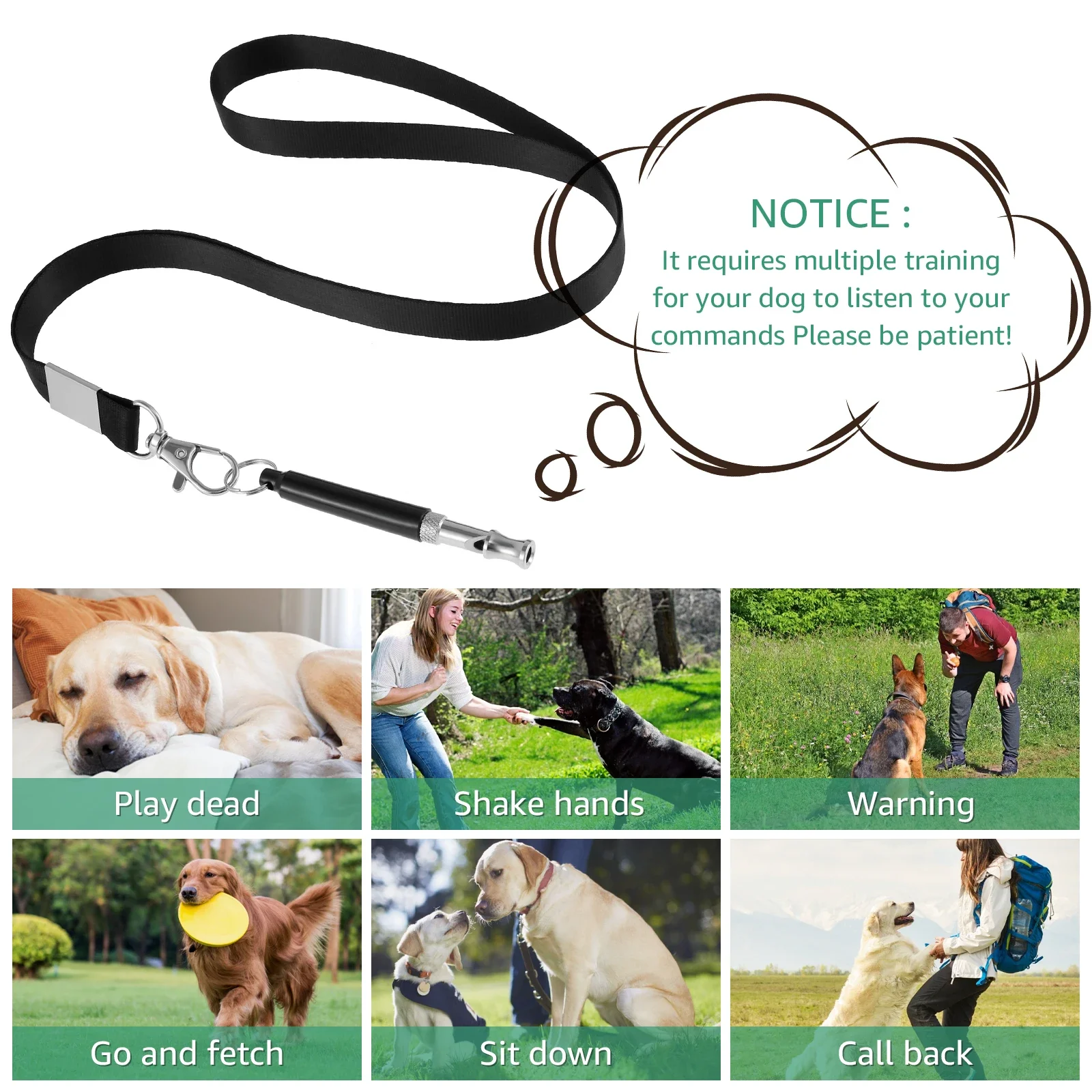 4Pcs Dog Whistle Adjustable Training Ultrasonic Puppy Whistle with Lanyard To Stop Barking Bark Deterrent Control Dog