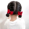 2pcs/Set Children Ribbon Bowknot Hair Clips Non Slip Alligator Barrettes Toddler Girls Sides Bangs Hairpins Cute Daily Headwear