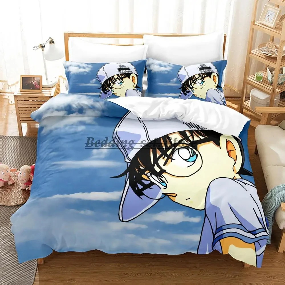 

Anime Detective Conan Bedding Set Duvet Cover Bed Set Quilt Cover Pillowcase Comforter king Queen Size Boys Adult Bedding Set