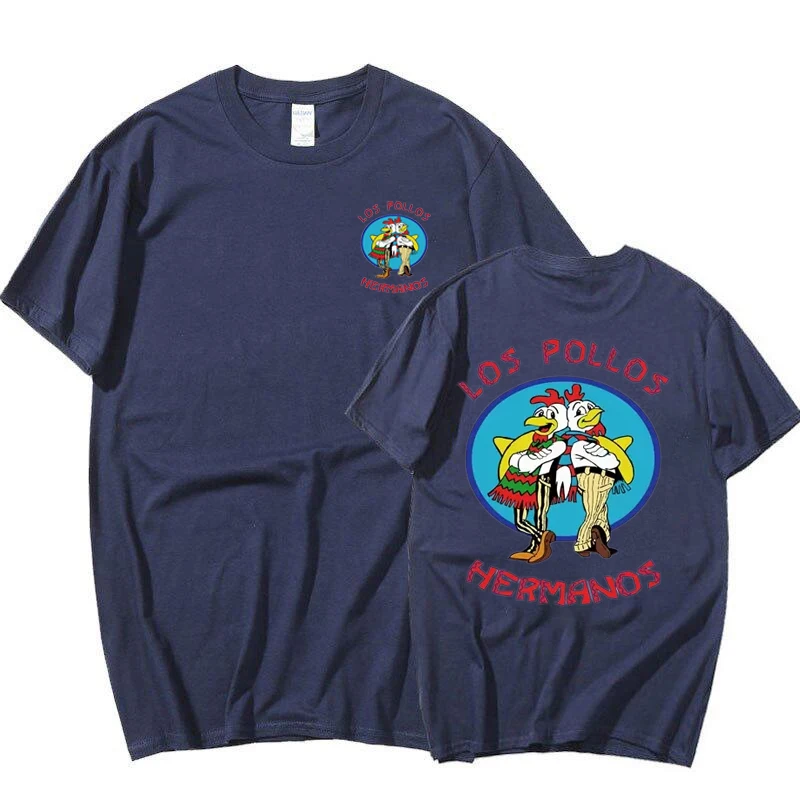 TV 시리즈 Breaking Bad Los Pollos Hermanos 양면 프린트 T 셔츠 Funny Chicken Brothers 남성 여성 T 셔츠 streetwear