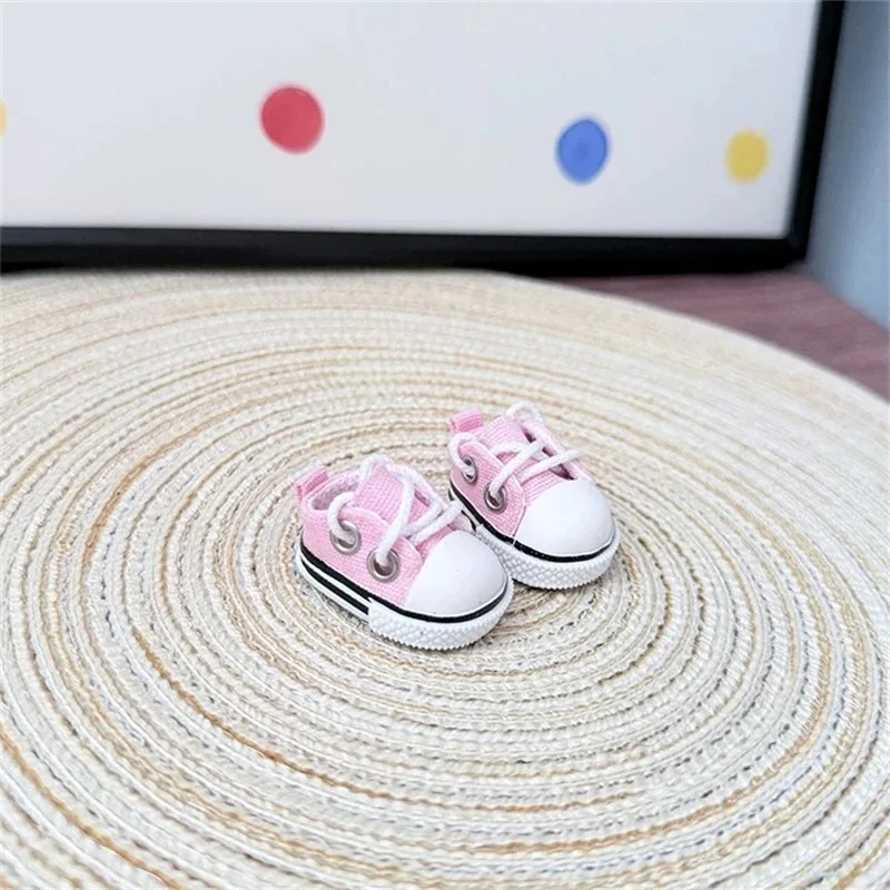 3.5cm Doll Canvas Shoes Leather Shoes For 15 17 cm For Labubu Doll Mini 1/6 BJD OB27 10cm Cotton Doll Clothing Outfit Accessory