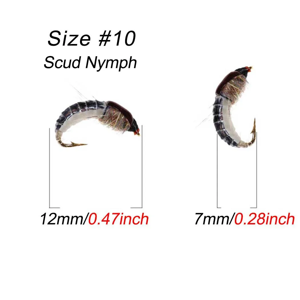 6/12 Stück # 10Caddis Pupae Nymph Fly Forelle Angelköder Künstliche Insektenköder Angelhakenköder – Detail 3