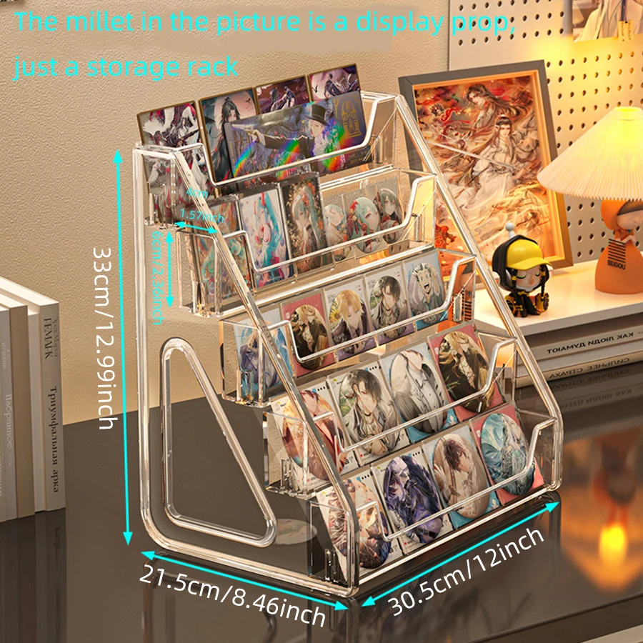 Bar display rack, stepped display desktop, acrylic small card color paper, peripheral flow hemp multi-layer millet storage rack 6