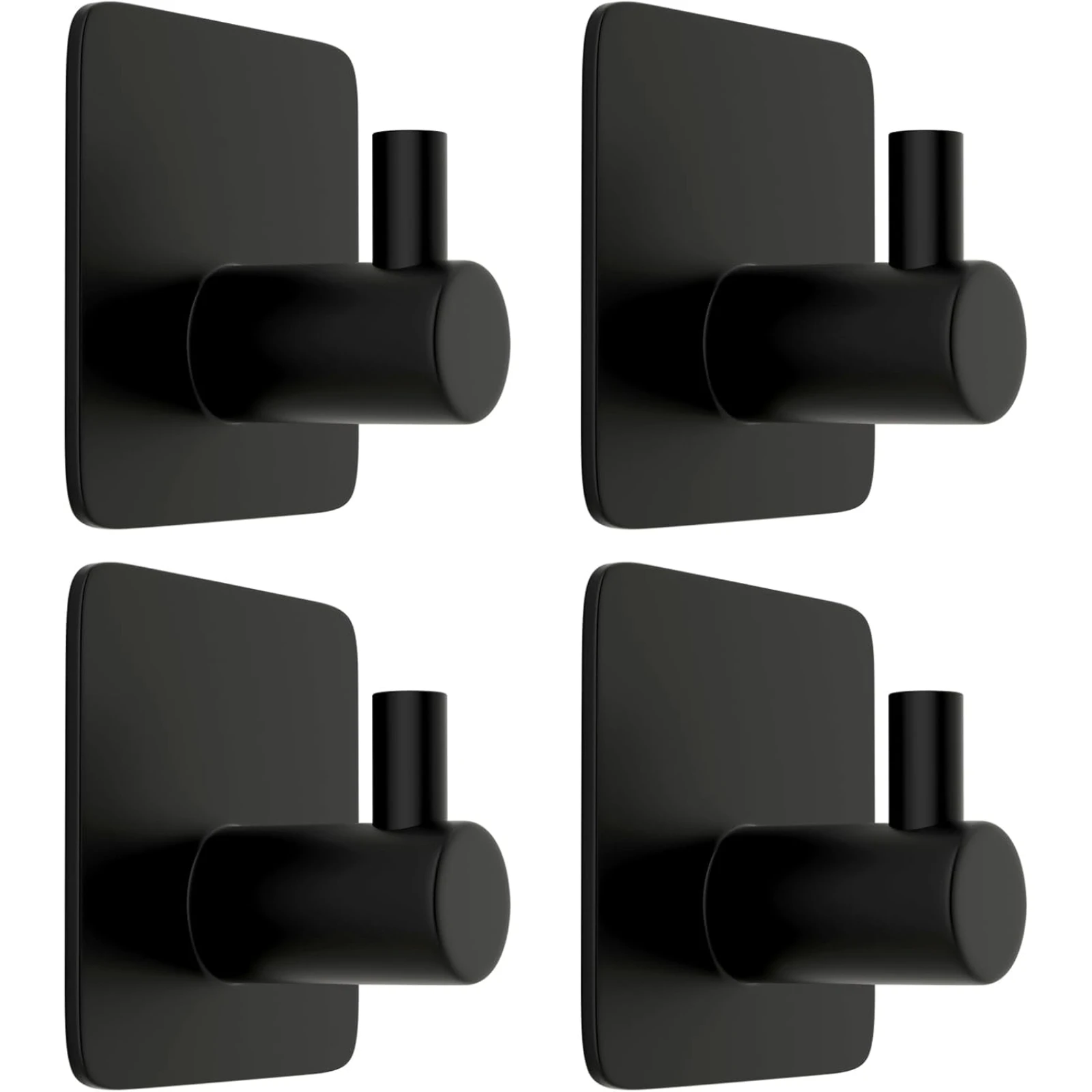 4 Pcs Stainless Steel Sticky Hooks Heavy Duty Wall Hooks Towel Hanger Wall Holder Waterproof For Hanging Coat, Hat,robe Hook