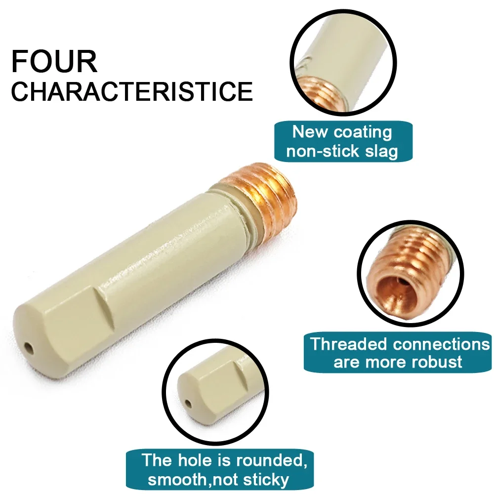 Welding Consumables Coating Protection Non-stick Contact Tip 0.8/1.0/1.2mm Protective Airless Nozzle For 15AK MIG