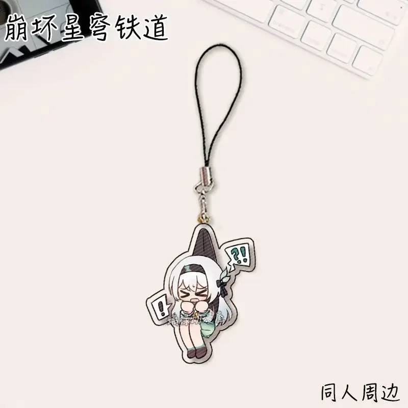 Honkai Star Rail 귀여운 휴대폰 끈 Dr. 비율 Aventurine Kawaii 액세서리 아크릴 펜던트 스트랩 매달려 귀여운 로프 선물