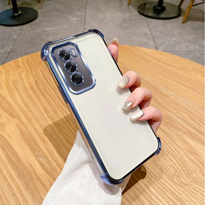 Shockproof Silicone Back Cover with Plated Finish and Reinforced Corners for Smartphones