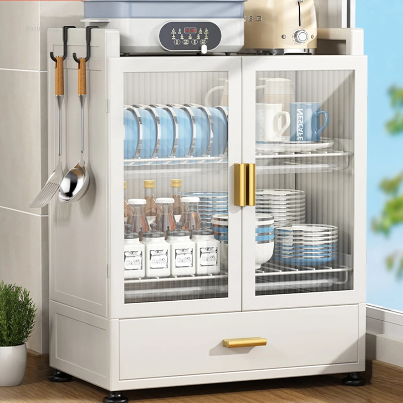 Modern Minimalist Kitchen Cabinets Home Small Dish Storage Cabinet Multi-functional Multi-layer Kitchen Cabinet with Drain Rack