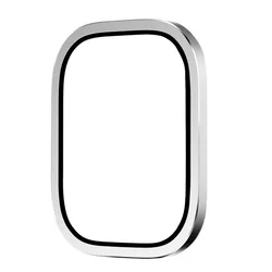 Premium Aluminum Alloy Cover Frame with HD Tempered Glass Screen Protector for Apple Watch Ultra - 49mm (Silver)