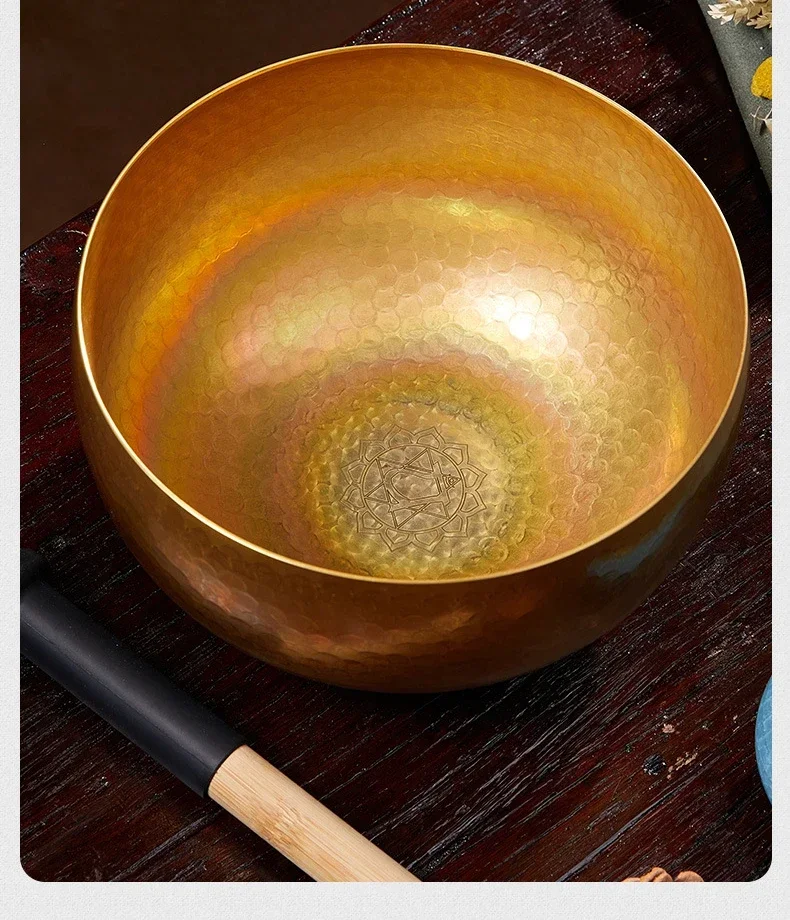 Description Picture 6 of itemBrass Bowl Sound Healing Instrument Handmade Tibetan Singing Bowl Large Mindfulness Spiritual Yoga Meditation Accessories