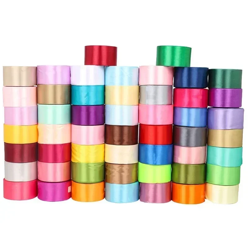 SWTOOL Rotolo di nastro di raso a faccia singola, 3,8 cm, per dettagli di matrimonio, progetti di cucito, confezioni regalo, decorazioni per inviti e progetti di artigianato, ecc. (rosso