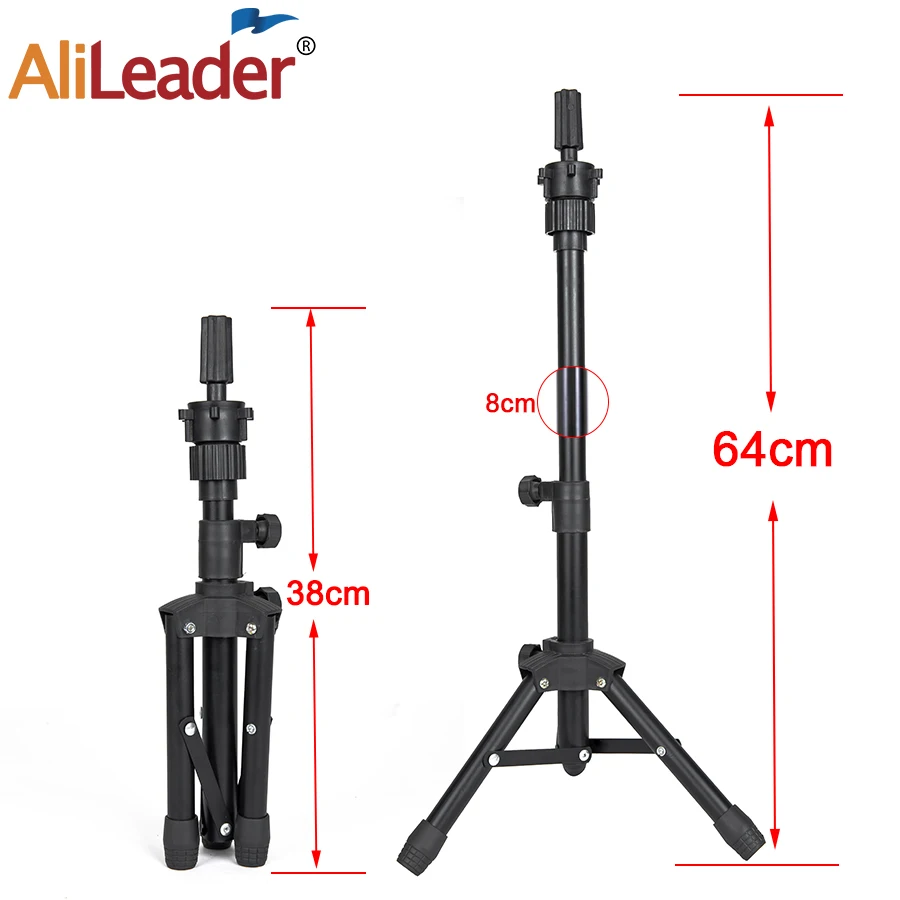 64CM Mini Tripod Stand for Hold Mannequin Head Good Quality Wig Making Head with T-pins Adjustable Metal Wig Stand