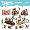 6 In 1 Upgraded Christmas Series Building Blocks Set With Light Creative Winter Village House DIY Bricks Toys For Kids Xmas Gift 2