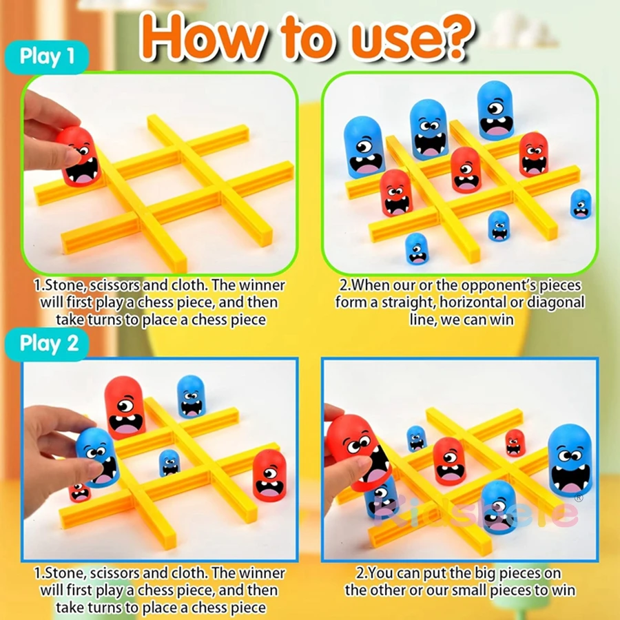 Parent-child Interactive Toys Tic Tac Toe Game Funny Games for Kids Family Friends Suitable Party Toys Big Eat Small Game 2
