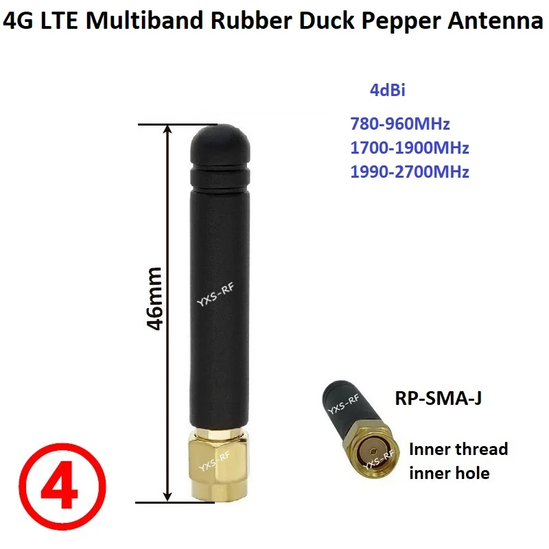External Antenna Shortwave Antenna 4dBi 4G LTE Multiband Antenna 3G GSM GPRS NB-IOT Lora Rubber Duck L Type Antenna SMA Male Right Angle Pepper For Gateway