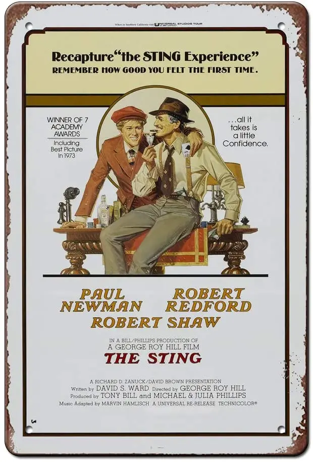 Металлический жестяной плакат по мотивам фильма The Sting 1973 настенный винтажный