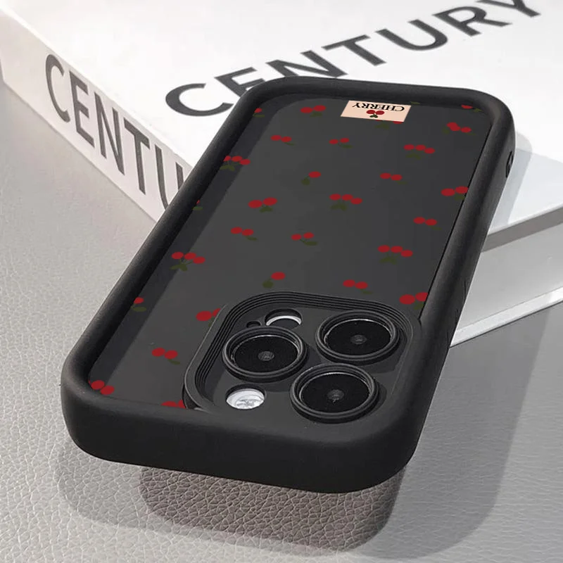 Chic Cherry Pattern Soft Phone Case - Stylish & Protective Cover