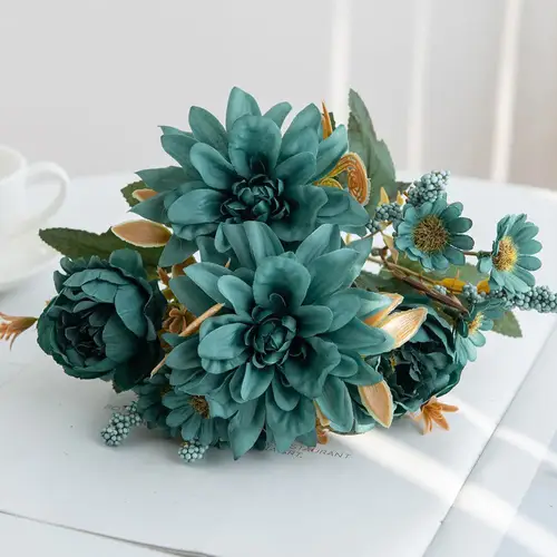 Artificial Flowers Silk Dahlia Rose daisy Valentine's Home RoomDecoration Bonsai Room Wedding Bridal Bouquet Party Diy Hot sales - Image 7