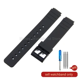Sleek Black Minimalist Resin Watch Band - 16mm, Seamless Comfort - 16mm (Black)