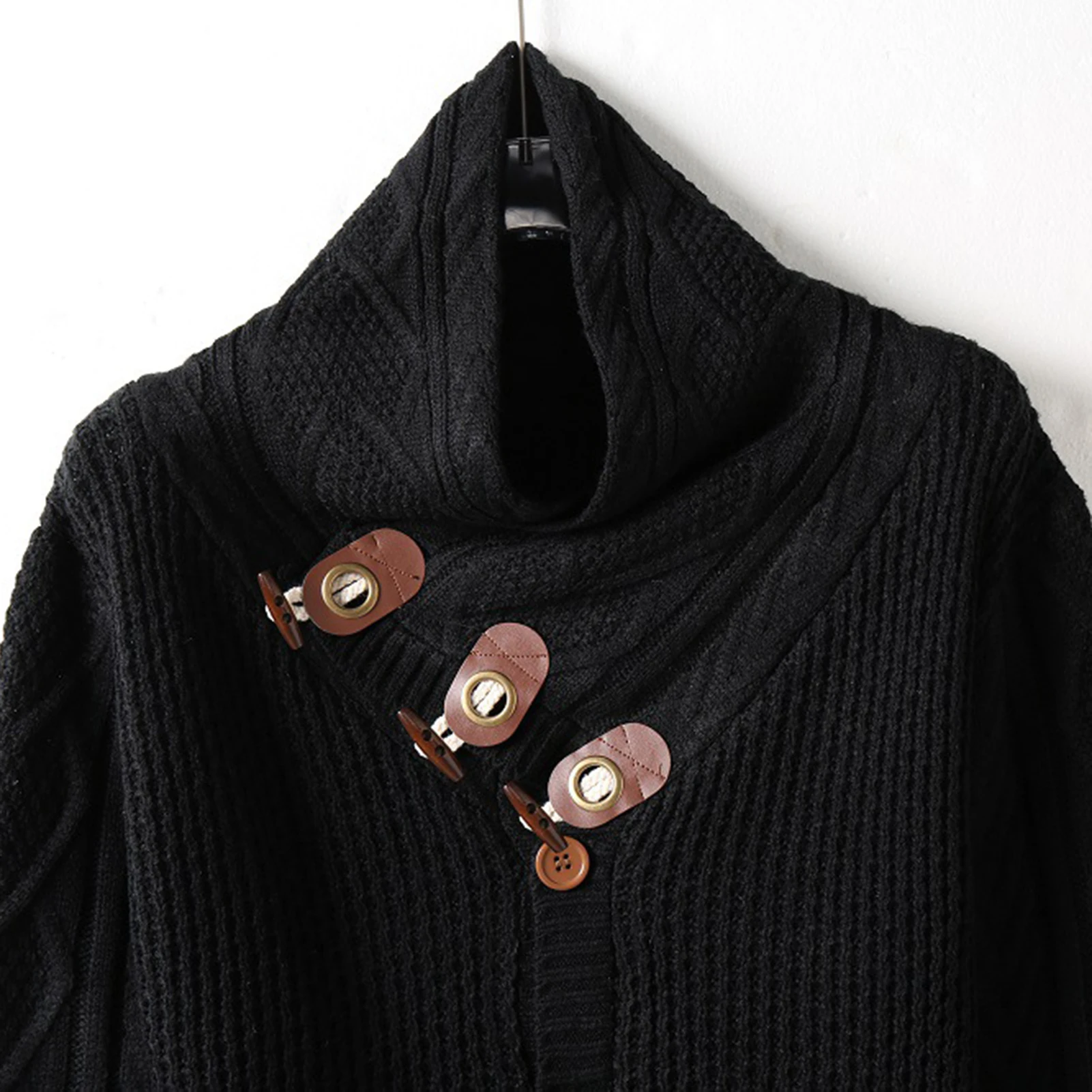 Stylish Men Sweater Long Sleeve Streetwear Super Soft Knitting High Collar Sweater Cardigan Sweater 5