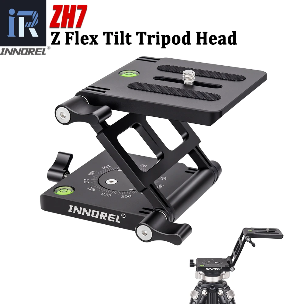 INNOREL ZH7 Z Flex Tilt Tripod Head Aluminum Flexible Panoramic Folding Z Type Head Adjustment Knob for Canon Nikon Sony tripod ball head camera panoramic head