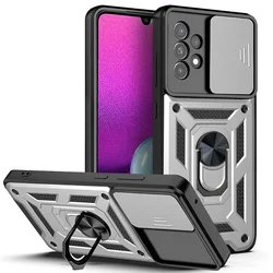 Rugged Military - Grade Protective Phone Case with 360° Kickstand and Camera Cover - Galaxy A71 5G (Silver)