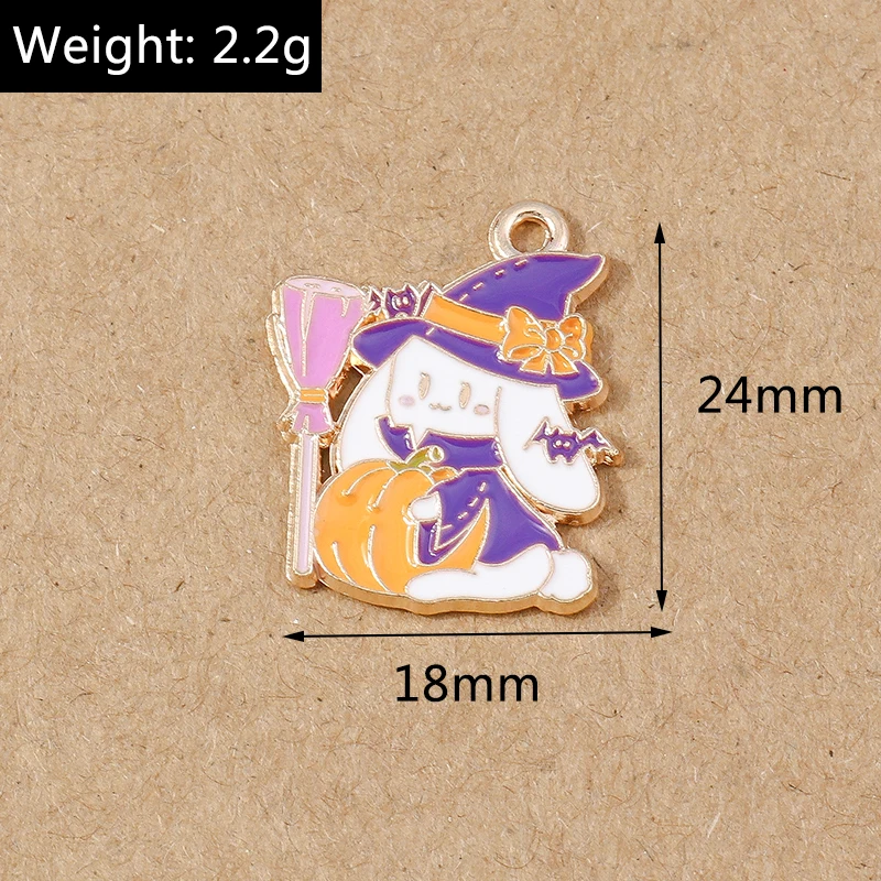 10 stücke niedlichen Emaille Halloween Kürbis Charms Anhänger für Schmuck machen DIY Ohrringe Halskette Armband Zubehör liefert – Detail 22