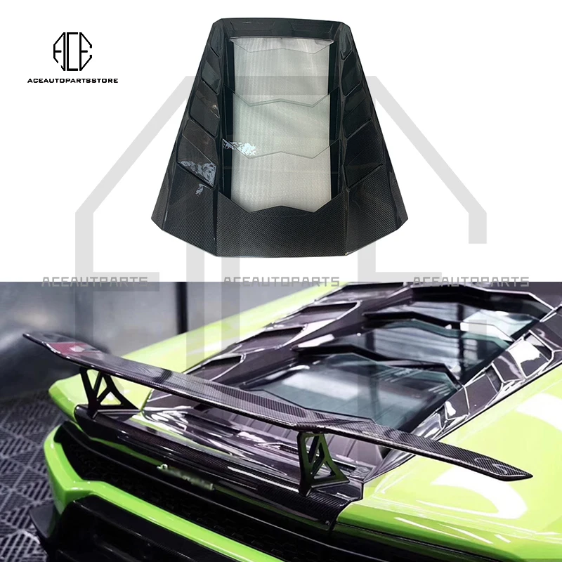

Крышка заднего багажника из углеродного волокна для Huracan LP580 LP600 EVO MS, прозрачная крышка капота со стеклом, крышка двигателя