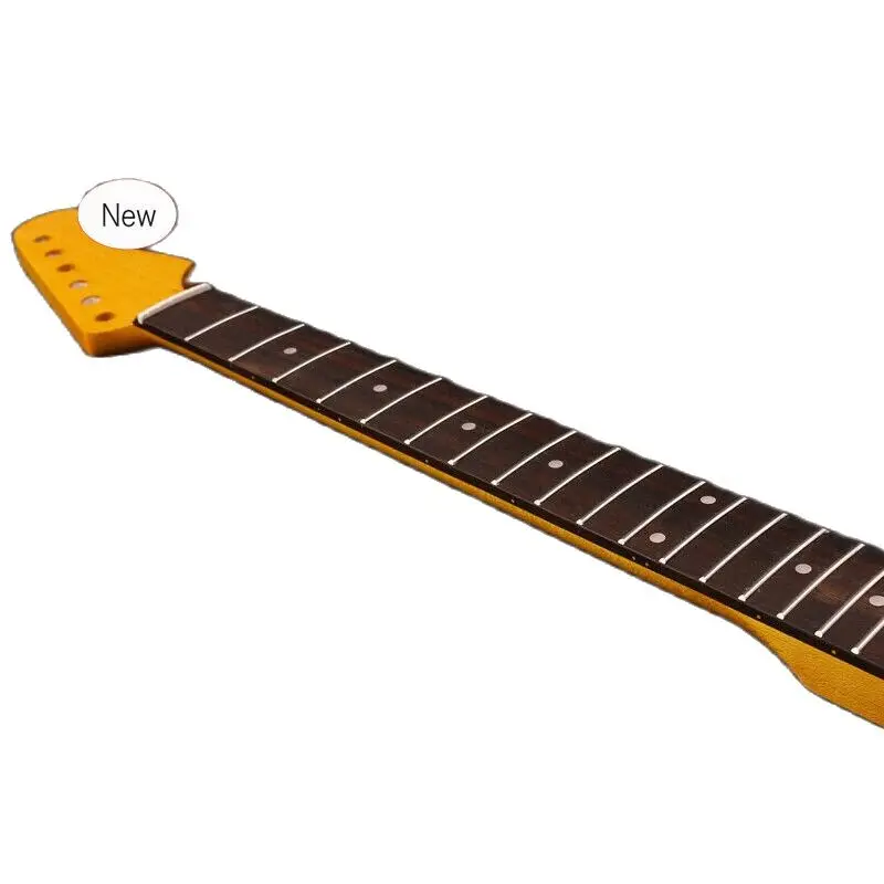 

Guitar Neck 21fret 25.5inch Maple Rosewood Fretboard Dot Inlay Yellow Paint