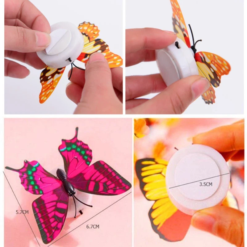 Ranpo Hot Butterfly Night Light Creative Funny Colorful Glowing Butterfly Light Stickable Diy LED House Decorative Wall Lights 5