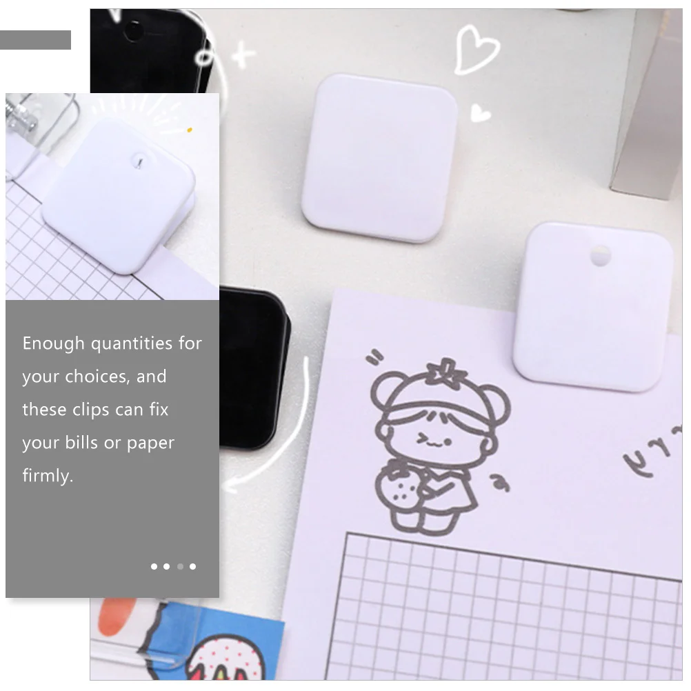 12 Pcs Square Folder Students Paper Clamps Document Sorting Paperclips Crisper Plastic Files