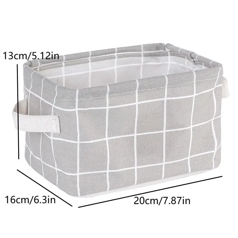 1pc Cotton Linen Fabric Waterproof Desktop Sundries Basket Storage Box Cosmetic Toy Organizer Underwear Socks Clothes Storagebag