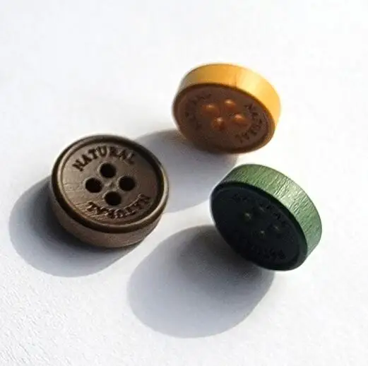 20개/세트 크기:11.5mm/12.5mm 천연 각인 나무 단추 원형 단추 여성 셔츠 가디건 수제 액세서리 (SSA-3886)