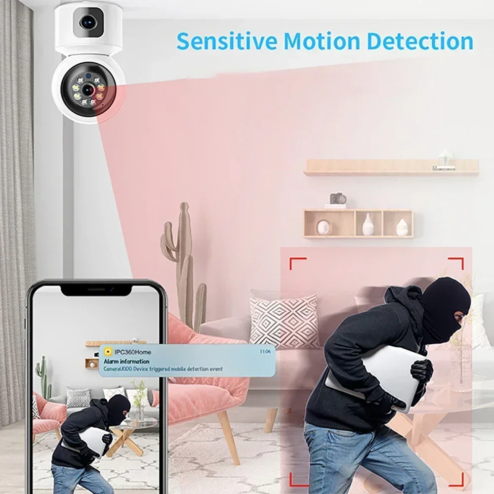 PEGATAH NEW 4MP IP WIFI Camera Indoor P2P Wireless Baby Monitor Home Security Auto Tracking Night Vision IP Surveillance Camera
