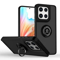 Enhanced Armor Shockproof Matte Case with Ring Stand Cover for EDGE50 FUSION (Black)