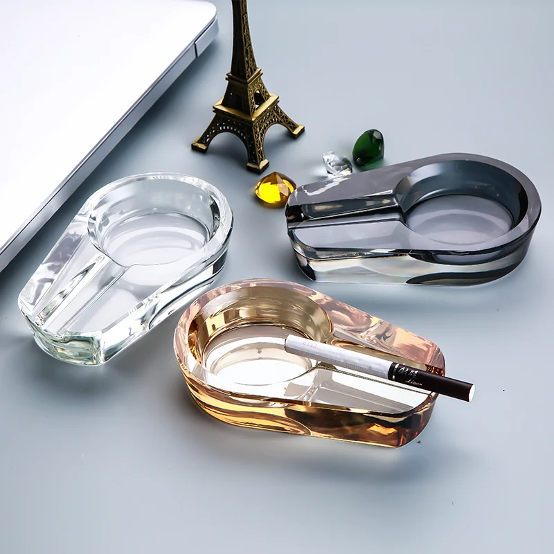 Crystal Glass Cigar Ashtray for Cigar Accessories glass cigar ashtray