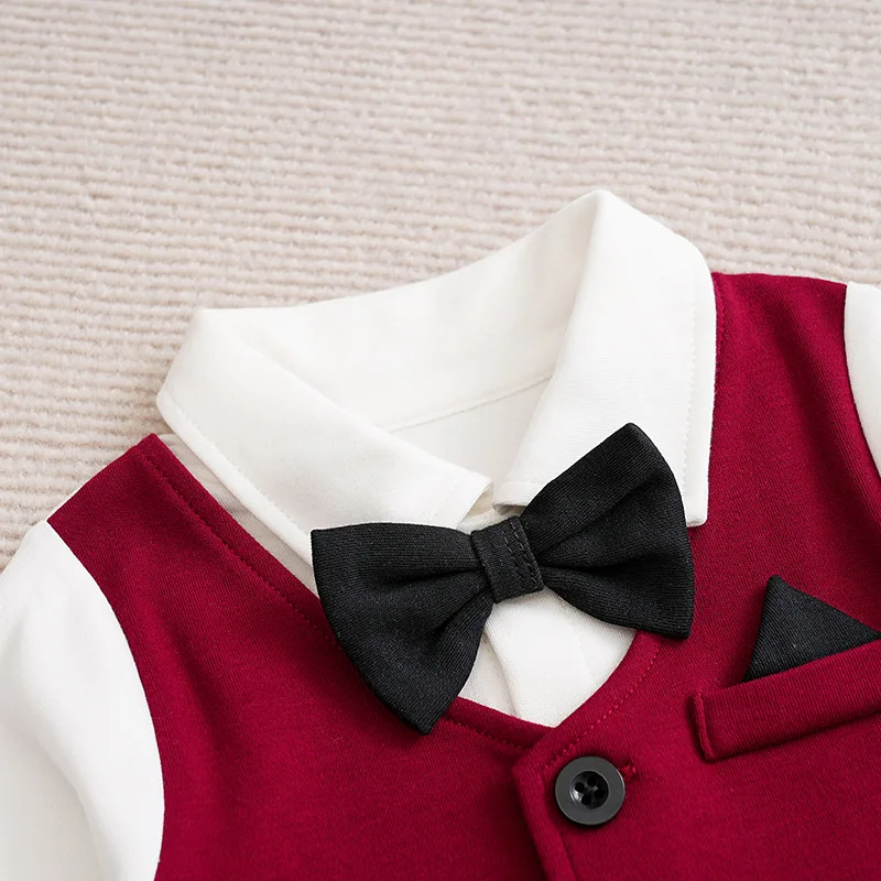 Baby Boys Bow Tie Romper Jacket 3