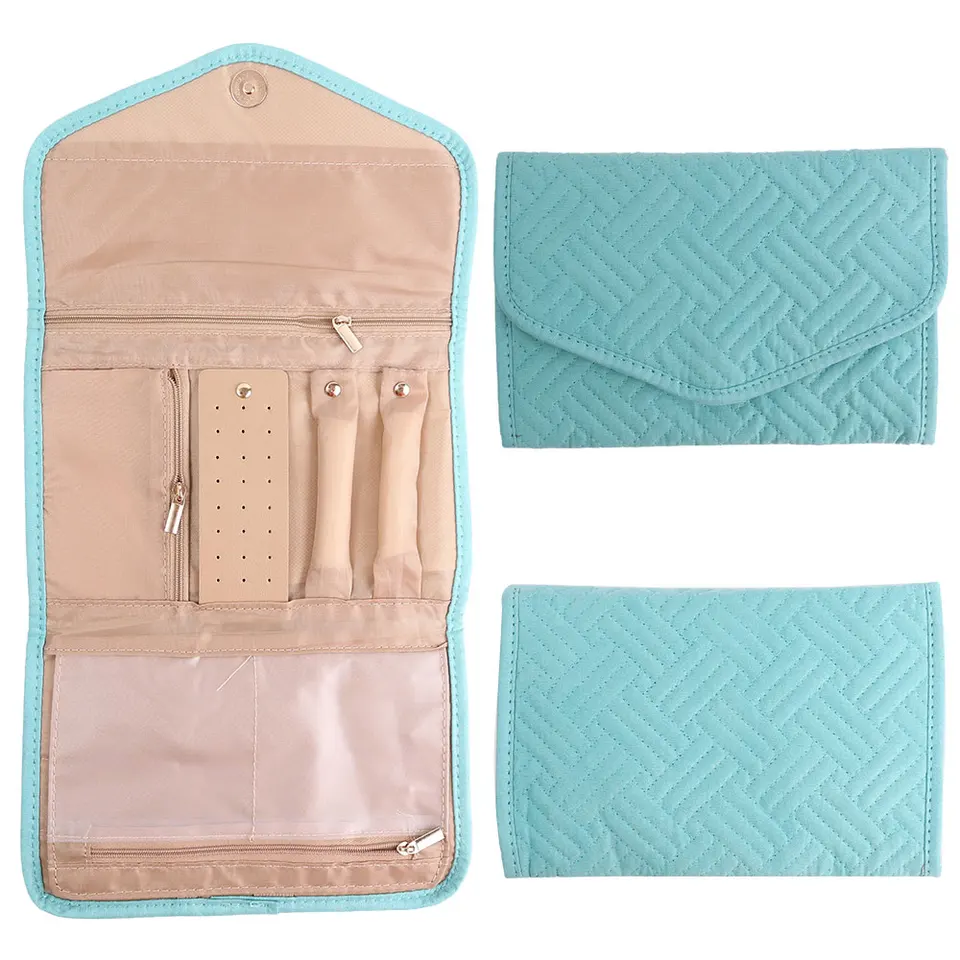 Organiseur De Bijoux De Voyage En Rouleau Léger Et Pliable Pochettes à Bijoux De Voyage étui Sac Boîte De Rangement Pour Colliers Porte-boucles D'oreilles Accessoires De Vacances Cadeaux (Black