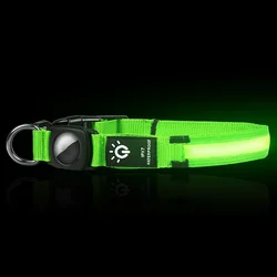 LED Luminous Waterproof Pet Collar with Protective Sleeve - Hot Selling Dog and Cat Accessory - S (Green)