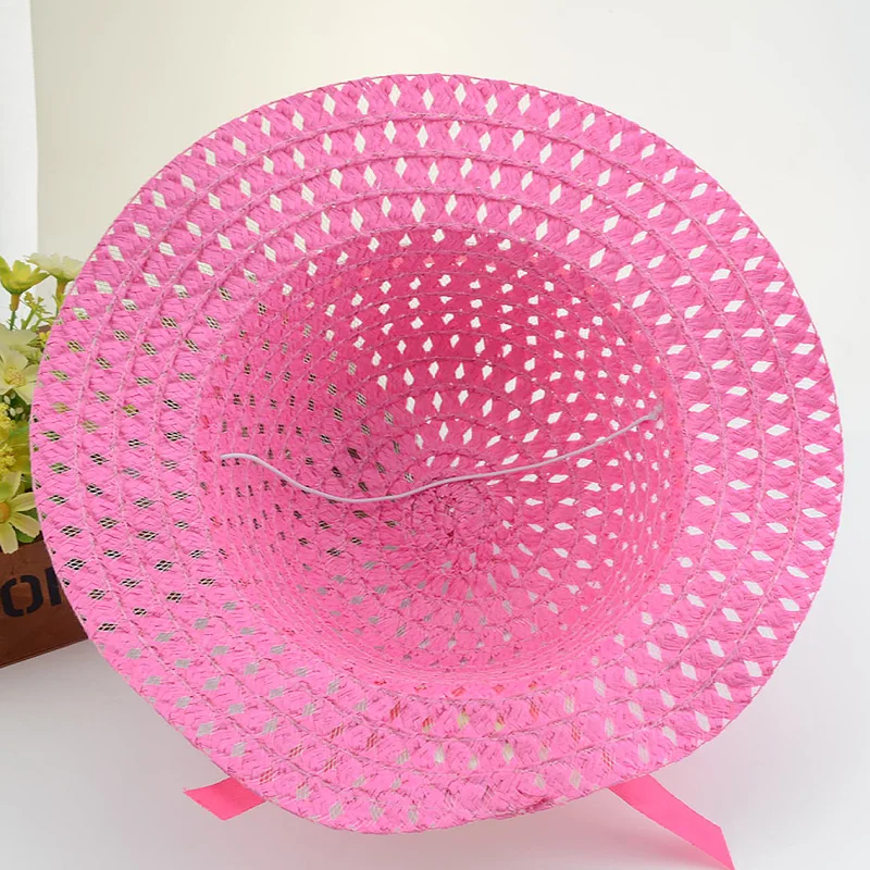 Straw Hat Outdoor Sun Hat Outdoor Straw Hat Bag Set Kids Girl Breathable Beach Hats Cherry Sweet Princess Seaside Panama Hat Spring Summer