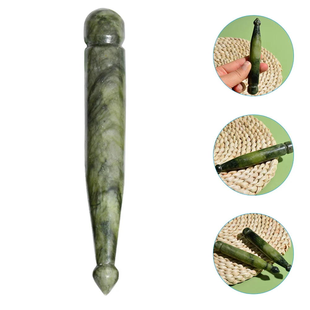 

Jade Acupuncture Pen Massage Rod Acupressure Equipment Sticks Gua Sha Stone for Face