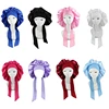 Satin Hat Hair Night Fashion Sauna bonnets Bathroom accessory  Elastic strap type shower cap for women 1