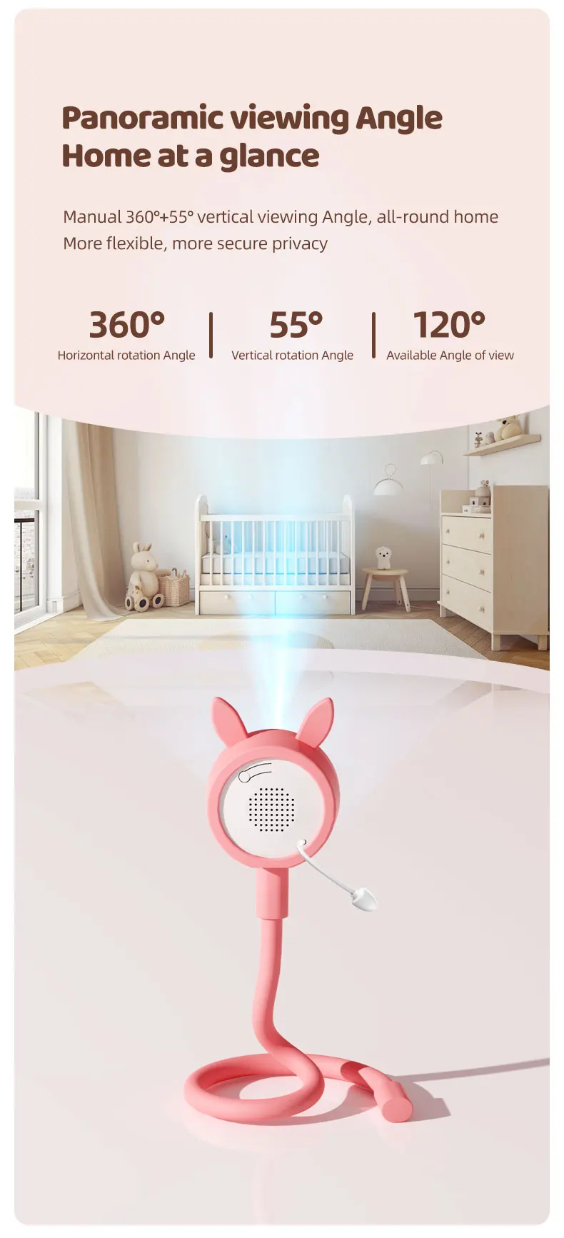 C11 Smart Baby Care Device 2 Million HD Mobile Phone APP Remote Control Photo Recording Monitoring and Music Playback - Image 3