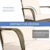 3 Pieces Outdoor Rocking Chairs Wicker Bistro Set, Outdoor Furniture Set with Porch Chairs and Coffee Table , Beige 4